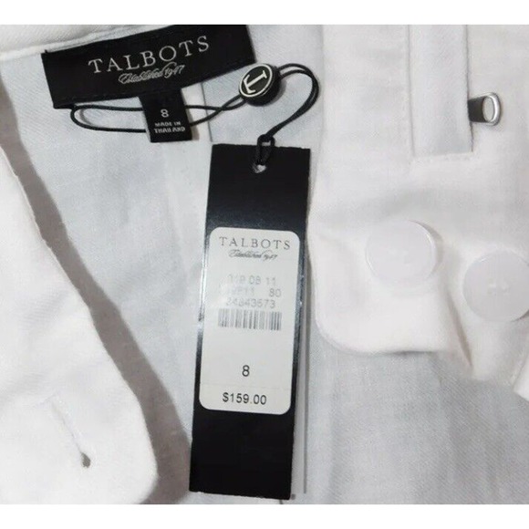 Talbots Women’s Grace Fit 100% Linen Full Zip Jacket w/Optional Hood Sz 14 White - Picture 16 of 16